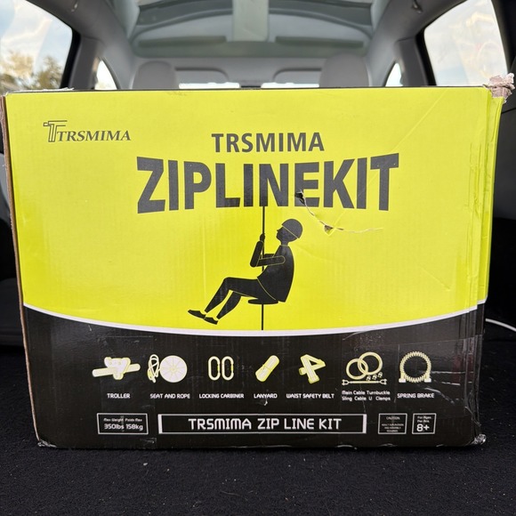 76FT Zipline for Backyard Kids and Adults Up to 350 lbs Zip Line Trolley Kit - Picture 8 of 9